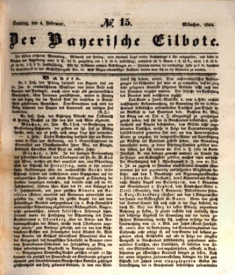 Baierscher Eilbote (Münchener Bote für Stadt und Land) Sonntag 4. Februar 1844