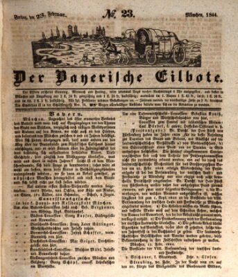 Baierscher Eilbote (Münchener Bote für Stadt und Land) Freitag 23. Februar 1844