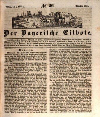 Baierscher Eilbote (Münchener Bote für Stadt und Land) Freitag 1. März 1844