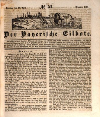 Baierscher Eilbote (Münchener Bote für Stadt und Land) Sonntag 28. April 1844