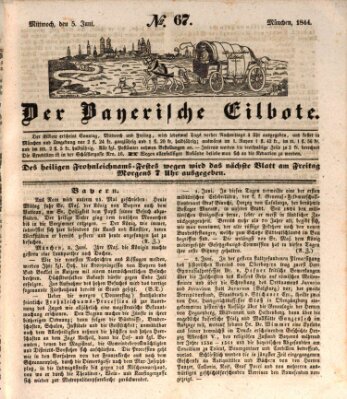 Baierscher Eilbote (Münchener Bote für Stadt und Land) Mittwoch 5. Juni 1844