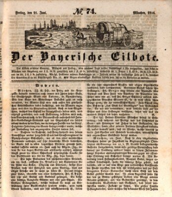 Baierscher Eilbote (Münchener Bote für Stadt und Land) Freitag 21. Juni 1844