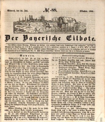 Baierscher Eilbote (Münchener Bote für Stadt und Land) Mittwoch 24. Juli 1844