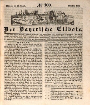 Baierscher Eilbote (Münchener Bote für Stadt und Land) Mittwoch 21. August 1844