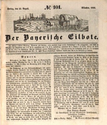 Baierscher Eilbote (Münchener Bote für Stadt und Land) Freitag 23. August 1844