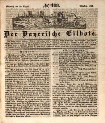 Baierscher Eilbote (Münchener Bote für Stadt und Land) Mittwoch 28. August 1844