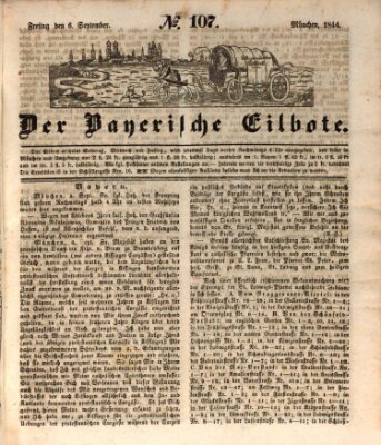 Baierscher Eilbote (Münchener Bote für Stadt und Land) Freitag 6. September 1844