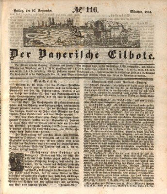 Baierscher Eilbote (Münchener Bote für Stadt und Land) Freitag 27. September 1844