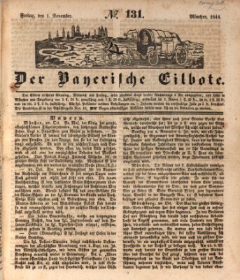 Baierscher Eilbote (Münchener Bote für Stadt und Land) Freitag 1. November 1844