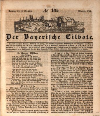 Baierscher Eilbote (Münchener Bote für Stadt und Land) Sonntag 10. November 1844