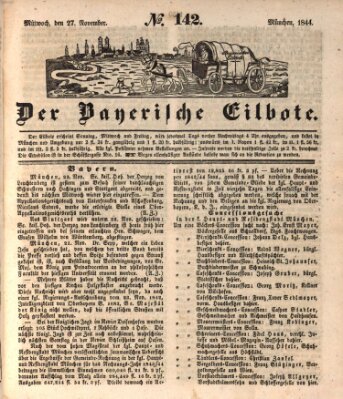 Baierscher Eilbote (Münchener Bote für Stadt und Land) Mittwoch 27. November 1844