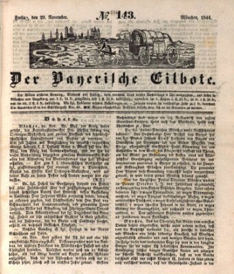 Baierscher Eilbote (Münchener Bote für Stadt und Land) Freitag 29. November 1844