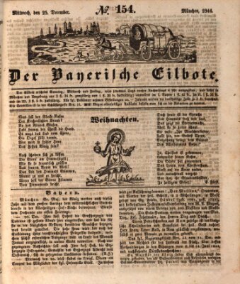 Baierscher Eilbote (Münchener Bote für Stadt und Land) Mittwoch 25. Dezember 1844