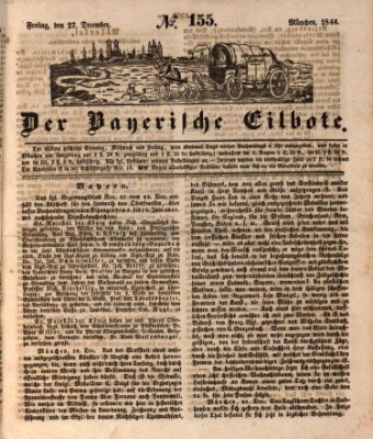 Baierscher Eilbote (Münchener Bote für Stadt und Land) Freitag 27. Dezember 1844