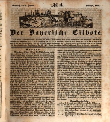 Baierscher Eilbote (Münchener Bote für Stadt und Land) Mittwoch 8. Januar 1845