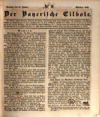 Baierscher Eilbote (Münchener Bote für Stadt und Land) Sonntag 19. Januar 1845