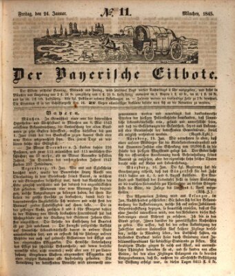 Baierscher Eilbote (Münchener Bote für Stadt und Land) Freitag 24. Januar 1845