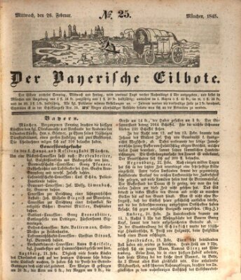 Baierscher Eilbote (Münchener Bote für Stadt und Land) Mittwoch 26. Februar 1845