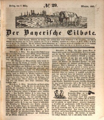 Baierscher Eilbote (Münchener Bote für Stadt und Land) Freitag 7. März 1845