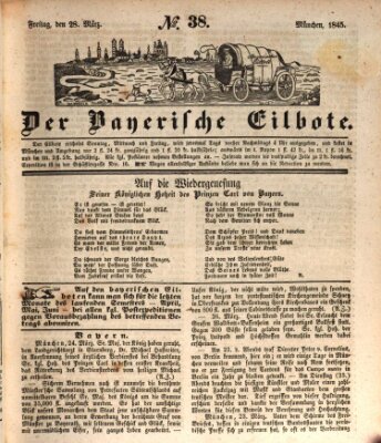 Baierscher Eilbote (Münchener Bote für Stadt und Land) Freitag 28. März 1845