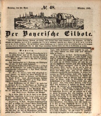 Baierscher Eilbote (Münchener Bote für Stadt und Land) Sonntag 20. April 1845