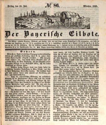 Baierscher Eilbote (Münchener Bote für Stadt und Land) Freitag 18. Juli 1845