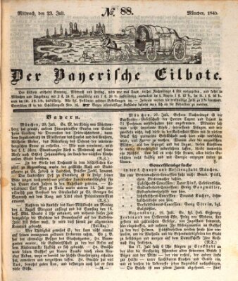 Baierscher Eilbote (Münchener Bote für Stadt und Land) Mittwoch 23. Juli 1845