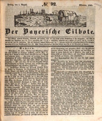 Baierscher Eilbote (Münchener Bote für Stadt und Land) Freitag 1. August 1845