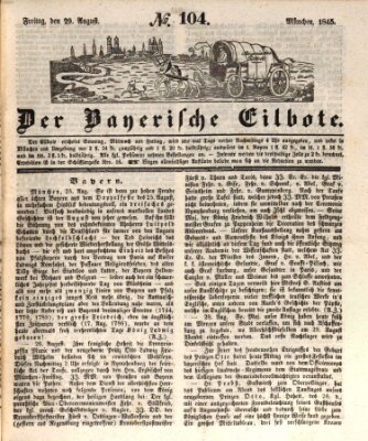 Baierscher Eilbote (Münchener Bote für Stadt und Land) Freitag 29. August 1845