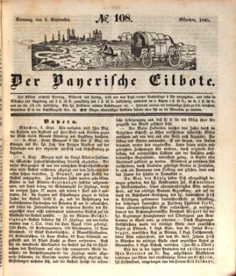 Baierscher Eilbote (Münchener Bote für Stadt und Land) Sonntag 7. September 1845