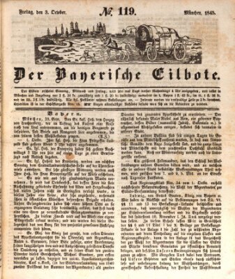 Baierscher Eilbote (Münchener Bote für Stadt und Land) Freitag 3. Oktober 1845