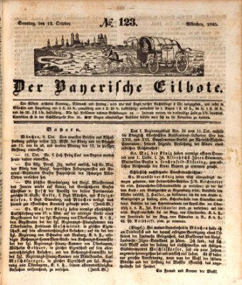 Baierscher Eilbote (Münchener Bote für Stadt und Land) Sonntag 12. Oktober 1845