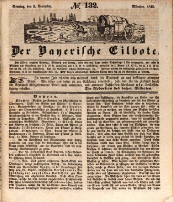 Baierscher Eilbote (Münchener Bote für Stadt und Land) Sonntag 2. November 1845