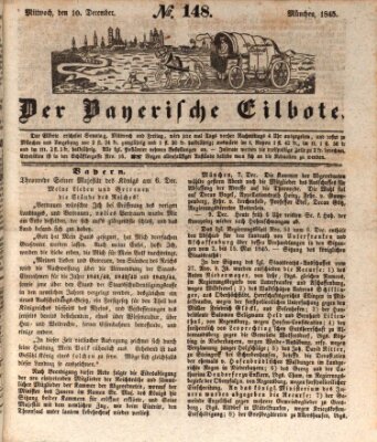 Baierscher Eilbote (Münchener Bote für Stadt und Land) Mittwoch 10. Dezember 1845