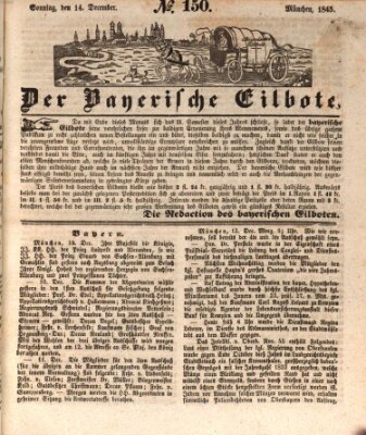 Baierscher Eilbote (Münchener Bote für Stadt und Land) Sonntag 14. Dezember 1845