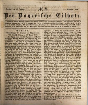 Baierscher Eilbote (Münchener Bote für Stadt und Land) Sonntag 18. Januar 1846