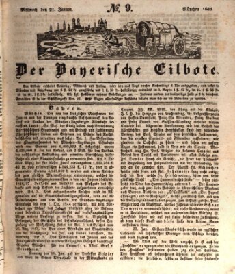 Baierscher Eilbote (Münchener Bote für Stadt und Land) Mittwoch 21. Januar 1846