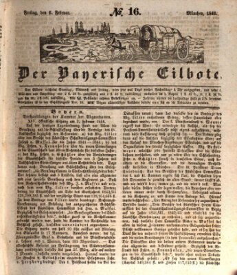 Baierscher Eilbote (Münchener Bote für Stadt und Land) Freitag 6. Februar 1846