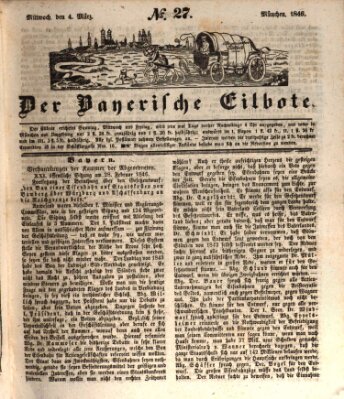 Baierscher Eilbote (Münchener Bote für Stadt und Land) Mittwoch 4. März 1846