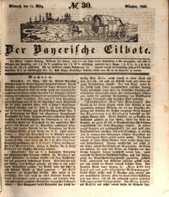 Baierscher Eilbote (Münchener Bote für Stadt und Land) Mittwoch 11. März 1846