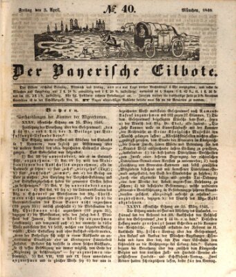 Baierscher Eilbote (Münchener Bote für Stadt und Land) Freitag 3. April 1846