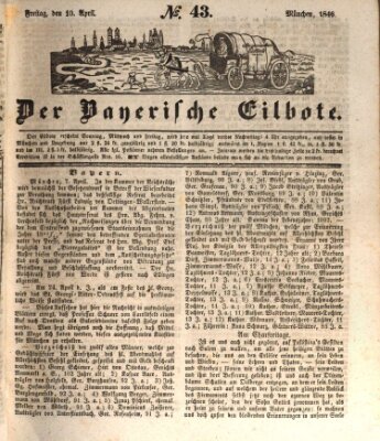 Baierscher Eilbote (Münchener Bote für Stadt und Land) Freitag 10. April 1846