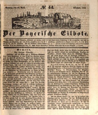 Baierscher Eilbote (Münchener Bote für Stadt und Land) Sonntag 12. April 1846