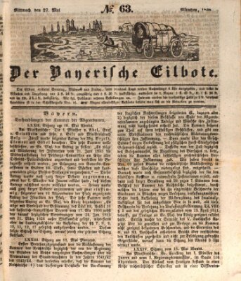 Baierscher Eilbote (Münchener Bote für Stadt und Land) Mittwoch 27. Mai 1846