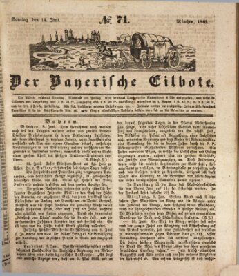 Baierscher Eilbote (Münchener Bote für Stadt und Land) Sonntag 14. Juni 1846