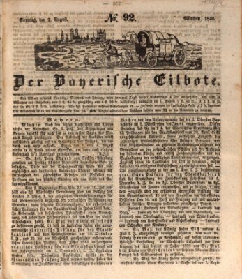 Baierscher Eilbote (Münchener Bote für Stadt und Land) Sonntag 2. August 1846