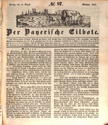 Baierscher Eilbote (Münchener Bote für Stadt und Land) Freitag 14. August 1846