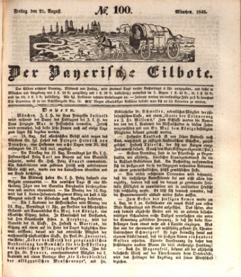 Baierscher Eilbote (Münchener Bote für Stadt und Land) Freitag 21. August 1846