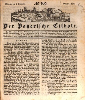 Baierscher Eilbote (Münchener Bote für Stadt und Land) Mittwoch 2. September 1846