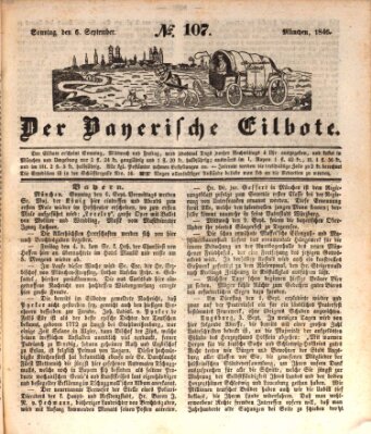 Baierscher Eilbote (Münchener Bote für Stadt und Land) Sonntag 6. September 1846